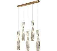 QYYZTQY Spiral Luxury Crystal Pendant Light Gold Dimmable LED Staircase Chandelier Black Ceiling Hanging Lamp For Dining Room Home Decor Bedroom Living Room Suspended Light Fixture