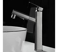 QYYZTQY Spray, Faucet with 3 Modes, Basin taps Mixers Single Lever Pull out Mixer Tap for Bathroom Sink, Gray, High
