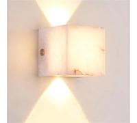 QYYZTQY Square up and Down Light Marble Alabaster Mid Century Lighting for Bedroom Living Room Kitchen Hallway Bedside Entryway Wall Lamp with G9 Base(10CM)
