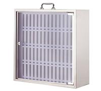 QYYZTQY Stainless Steel Clear Cell Phone Cabinet Wall-Mounted Pocket Chart with Lock and Handle Storage Locker Box for Classroom Office