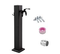 QYYZTQY Stainless Steel Outdoor Water Column Vertical Square Fountain with Faucet Hose Stand 80cm/31in & Stylish for Garden Decor