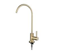 QYYZTQY Stainless Steel Swan Neck Kitchen Sink Faucet with Drinking Water Filter Single Cold Brushed Gold Tap