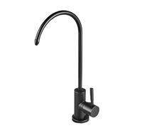 QYYZTQY Stainless Steel Swan Neck Kitchen Sink Tap with Single Cooling Filter Black Color