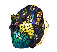QYYZTQY Style Table Lamp Style Gorgeous Shape Stained Glass Lamp Antique Reading Lighting for Bedroom Living Room Night Light Warm as Ever