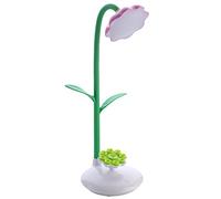 QYYZTQY Sun Flower Mobile Phone Bracket Small Table Lamp USB Charging Night Light Learning Eye Reading Table Lamp Elegant Soft Eye Protection (Color :) (Dark Green)