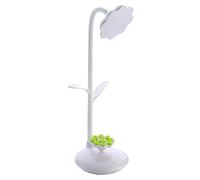 QYYZTQY Sun Flower Mobile Phone Bracket Small Table Lamp USB Charging Night Light Learning Eye Reading Table Lamp Elegant Soft Eye Protection (Color :) (White)