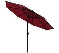 QYYZTQY Sun Parasol 9ft / 270cm Patio Garden Table Umbrella w/Tilt Adjustment, Perfect for Outdoor, Beach Commercial Event Market, Camping, Swimming Poo (Wine Red)