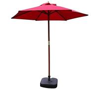 QYYZTQY Sun Parasol Parasols 7ft Patio Outdoor Garden Table Yard Camping Pool Umbrella with Solid Wood Bracket (Wine Red)