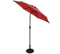 QYYZTQY Sun Parasol Parasols 7ft Patio Umbrellas - Outdoor Garden Table Umbrella w/Tilt Adjustment, Fade-Resistant Fabric, Wind Vent (Wine Red)