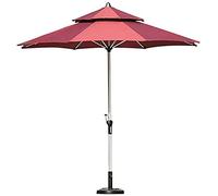 QYYZTQY Sun Parasol Table Outdoor Umbrellas with Base, Portable Offset Patio Umbrella for Poolside, Deck, Garden, Backyard, Pool (Wine Red)