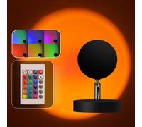 QYYZTQY Sunset Lamp Night Light Creative Bedside Table Lamp 16 Colors & 4 Modes Sunset Projection Lamps with Remote LED Romantic Rainbow Sunlight Lamp for Photography Room Decor