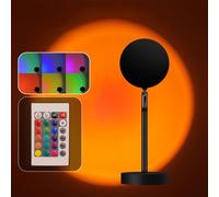QYYZTQY Sunset Lamp Night Light Creative Bedside Table Lamp 16 Colors & 4 Modes Sunset Projection Lamps with Remote LED Romantic Rainbow Sunlight Lamp for Photography Room Decor