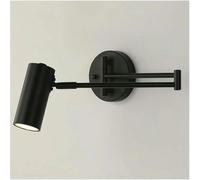 QYYZTQY Swing Arm Adjustable Foldable Metal Reading Wall Light for Bedroom Living Room Office Indoor LED Mounted Lamp(Black)