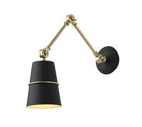 QYYZTQY Swing Arm, Industrial Multi-Directional Adjustable Lamp, Bedside Reading Light Wall Lighting Fixtures Base for Farmhouse, Kitchen, Bedroom,White (Color : Black)