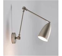 QYYZTQY Swing Arm Wall, Angle Adjustable Wall Lamp Industrial Metal Wall Light for Living Room Bedroom Bedside Reading Hotel Guest Room Farmhouse, 3 Colors (Color : Black) (Color : Nickel)