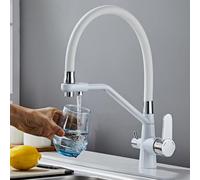 QYYZTQY Swivel Way Pull out Tap Reverse Osmosis Hot Cold Water Faucet White Perfect for Kitchen Sink & Stylish