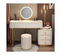 QYYZTQY Table,Desk, Luxury Upholstered Stool, Dressing Table Drawers, Bedroom Furniture, Desk with Mirror and