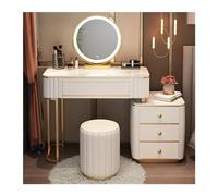 QYYZTQY Table,Desk, Luxury Upholstered Stool, Dressing Table Drawers, Bedroom Furniture, Desk with Mirror and