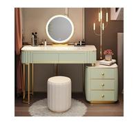 QYYZTQY Table,Desk, Luxury Upholstered Stool, Dressing Table Drawers, Bedroom Furniture, Desk with Mirror and