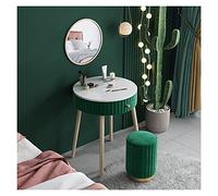 QYYZTQY Table,Desk, Small Make-up Set, Dressing Table Round Wall Padded Stool, Diameter Height cm, Desk with Mirror and