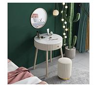 QYYZTQY Table,Desk, Small Make-up Set, Dressing Table Round Wall Padded Stool, Diameter Height cm, Desk with Mirror and