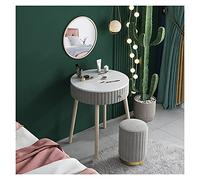 QYYZTQY Table,Desk, Small Make-up Set, Dressing Table Round Wall Padded Stool, Diameter Height cm, Desk with Mirror and
