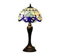 QYYZTQY Table Lamp 30Cm American Stained Glass Baroque Bedroom Bedside Light Mediterranean LED Art Home Deco Mariage Night Lights Warm as Ever