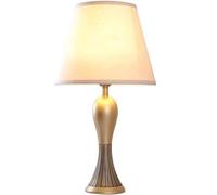 QYYZTQY Table Lamp Bedside Lamp Nightstand Lamp Carved Alloy Base Bedside Lamp Fabric Lampshade Nightstand Lamp Button for The Bedroom Office Table Lamps Table Light for Living Room (Color : C)