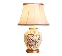 QYYZTQY Table Lamp Bedside Lamp Nightstand Lamp Ceramic Table Lamp Bedside Lamp Desk Lamp Traditional Flowers and Birds Marriage Decoration Desk Light Table Lamps Table Light for Living Room (Color :