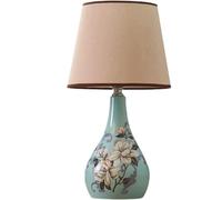 QYYZTQY Table Lamp Bedside Lamp Nightstand Lamp Ceramic Table Lamps Handmade Fabric Lampshade Bedside Lamp Side Table Lamp Bedroom Desk Lamp Table Lamps Table Light for Living Room (Color : A, Size :
