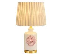 QYYZTQY Table Lamp Bedside Lamp Nightstand Lamp Ceramic Table Lamps Handmade Flower Bedside Desk Nightstand Lamp for Bedroom Living Room Decoration Table Lamps Table Light for Living Room (Colo