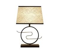 QYYZTQY Table Lamp Bedside Lamp Nightstand Lamp Chinese Style Table Lamp Iron Bedside Lamp with Fabric Lampshade Nightstand Lamp for Living Room Bedroom Table Lamps Table Light for Living Room (Color