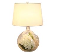 QYYZTQY Table Lamp Bedside Lamp Nightstand Lamp Creative Glass Bedside Lamp Fabric Lampshade Nightstand Lamp Linen Fabric Desk Light E27 Desk Lamp Table Lamps Table Light for Living Room (Color :