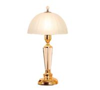 QYYZTQY Table Lamp Bedside Lamp Nightstand Lamp Elegant Glass Lampshade Table Lamp Crystal Lamp Body Bedside Lamp Button Nightstand Lamp Table Lamps Table Light for Living Room (Color : B, Size : But
