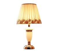 QYYZTQY Table Lamp Bedside Lamp Nightstand Lamp European Table Lamp Romantic Jade Bedside Lamp with Lace Fabric Lampshade Nightstand Lamp for Living Room Bedroom Table Lamps Table Light for Living