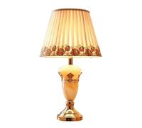 QYYZTQY Table Lamp Bedside Lamp Nightstand Lamp European Table Lamp Romantic Jade Bedside Lamp with Lace Fabric Lampshade Nightstand Lamp for Living Room Bedroom Table Lamps Table Light for Living