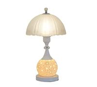 QYYZTQY Table Lamp Bedside Lamp Nightstand Lamp Glass Ceramic Table Lamp Bedroom Bedside Study Living Room Lamp Dimmable LED Reading Desk Lamp Table Lamps Table Light for Living Room (Color : R