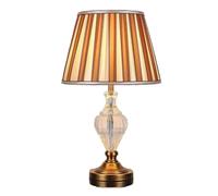 QYYZTQY Table Lamp Bedside Lamp Nightstand Lamp K9 Crystal Table Lamp with Pleated Fabric Lampshade Bedside Lamp with Metal Base Nightstand Lamp For Living Room Bedroom Table Lamps Table Light for