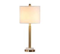 QYYZTQY Table Lamp Bedside Lamp Nightstand Lamp LED Bedside Table Lamp,Nordic Wrought Iron Bedroom Living Room Light, Fabric Lampshade Bedside Desk Lamp E27 Table Lamps Table Light for Living Room