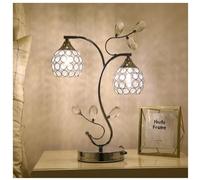 QYYZTQY Table Lamp Bedside Lamp Nightstand Lamp Metal Table Lamp Crystal Lampshade Bedside Lamp Nightstand Lamp Desk Light Table Lamps Table Light for Living Room (Color : Silver, Size : Push Button