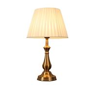 QYYZTQY Table Lamp Bedside Lamp Nightstand Lamp Pleated Fabric Bedside Lamp Copper Lamp Body Nightstand Lamp Bedroom Decorative Lamp Decoration Table Lamps Table Light for Living Room (Color : A, Size