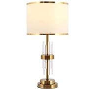 QYYZTQY Table Lamp Bedside Lamp Nightstand Lamp Table Lamp Nightstand Lamp Fabric Lampshade Metal Base Desk Lamp Button Table Lamps Table Light for Living Room (Color : A)