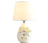 QYYZTQY Table Lamp Bedside Lamp Nightstand Lamp Three-Dimensional Carved Ceramic Bedside Lamp Desk Light Nightstand Lamp Elegant Table Lamps Table Light for Living Room (Color : Push Button Switch, S