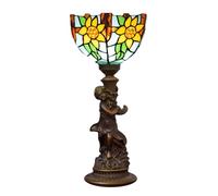 QYYZTQY Table Lamp Country Mediterranean Sunflower Desk Lamp Living Room Dining Room Bedroom Bedside Table Lamp Colored Glass Warm as Ever