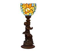 QYYZTQY Table Lamp Country Mediterranean Sunflower Table Light Dining Room Living Room Bedroom Table Lamp Vintage Colored Glass Warm as Ever