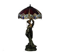 QYYZTQY Table Lamp Creative Desk Lamp Handmade Elegant Lady and Stained Glass Bedside Lamp for Lounge Living Room Bedroom,D Needed (B)
