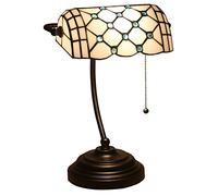 QYYZTQY Table Lamp Desk Lamp Reading Light Bedside Lamps Handmade Stained Glass Alloy Base Decoration Bedrooms Library Lighting Bedside Living Room,Gold Needed (Gold)