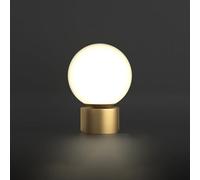 QYYZTQY Table Lamp Globe Table Desk Light, Mid Century Round Night Stand Lights with White Glass Brass Base for Bedroom Bedside Lamps Living Room End Table Office