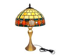 QYYZTQY Table Lamp Handcrafted Stained Glass Lampshade Antique Base Table Lamps for Living Room Bedside Desk Bedroom Coffee Table Warm as Ever