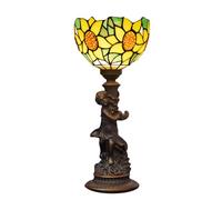 QYYZTQY Table Lamp Vintage Colored Glass Table Lamps Country Mediterranean Sunflower Desk Lamp Dining Room Living Room Bedroom Table Warm as Ever